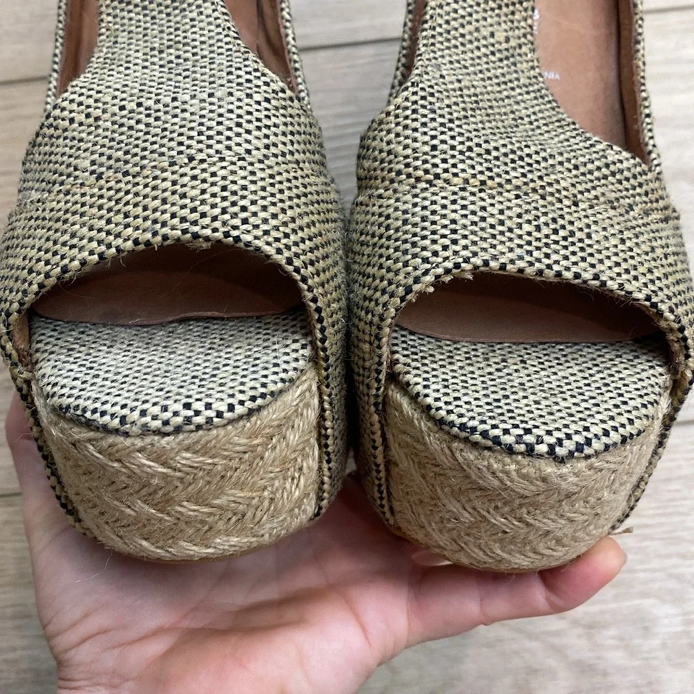 Jeffrey Campbell |‎ Foxy Espadrille | Tweed Jute Platform Heels